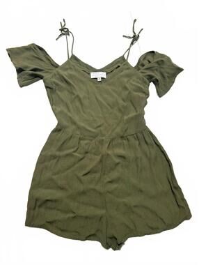 Kendall + Kylie Olive Green Cold Shoulder Romper XS